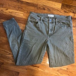 Madewell high rise olive jeans 31